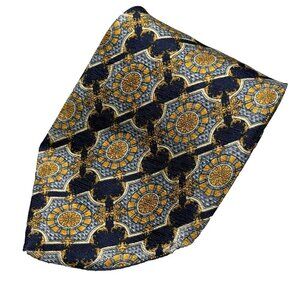 Valentino Cravatte Tie 100% Silk Made in Italy Geometric Satin 4"